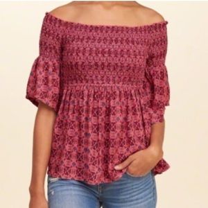 Hollister Off the Shoulder Peasant Blouse